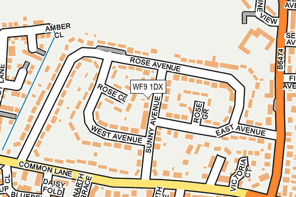 WF9 1DX map - OS OpenMap – Local (Ordnance Survey)