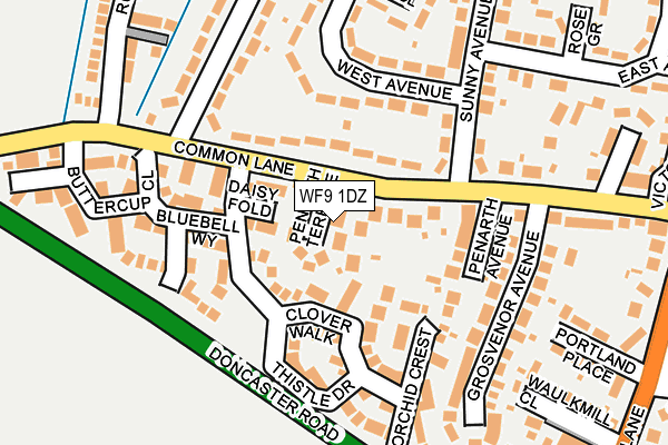 WF9 1DZ map - OS OpenMap – Local (Ordnance Survey)