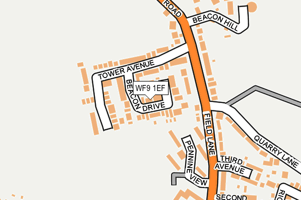 WF9 1EF map - OS OpenMap – Local (Ordnance Survey)