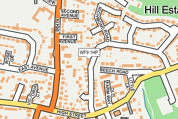 WF9 1HP map - OS OpenMap – Local (Ordnance Survey)