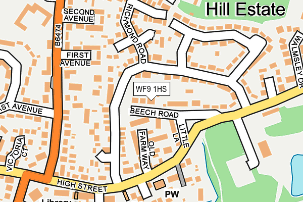 WF9 1HS map - OS OpenMap – Local (Ordnance Survey)