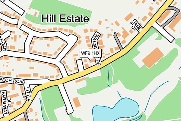 WF9 1HX map - OS OpenMap – Local (Ordnance Survey)