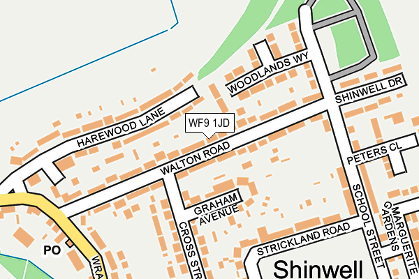 WF9 1JD map - OS OpenMap – Local (Ordnance Survey)