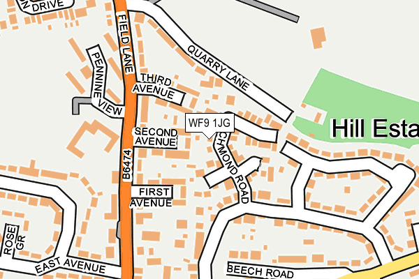 WF9 1JG map - OS OpenMap – Local (Ordnance Survey)