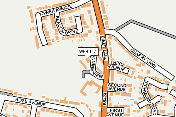 WF9 1LZ map - OS OpenMap – Local (Ordnance Survey)