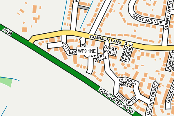 WF9 1NE map - OS OpenMap – Local (Ordnance Survey)