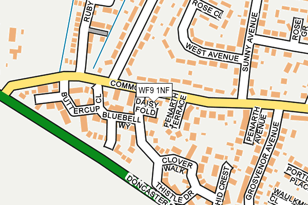 WF9 1NF map - OS OpenMap – Local (Ordnance Survey)