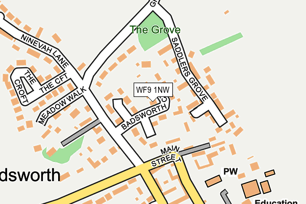 WF9 1NW map - OS OpenMap – Local (Ordnance Survey)