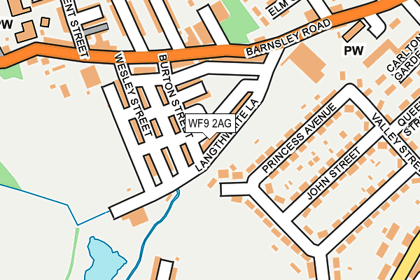 WF9 2AG map - OS OpenMap – Local (Ordnance Survey)