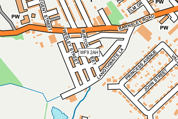 WF9 2AH map - OS OpenMap – Local (Ordnance Survey)