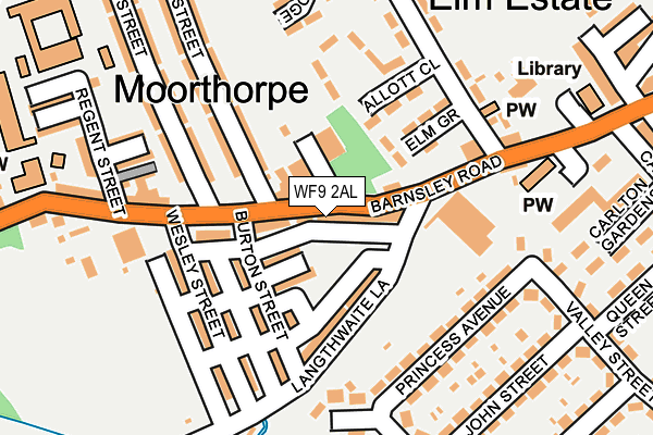 WF9 2AL map - OS OpenMap – Local (Ordnance Survey)