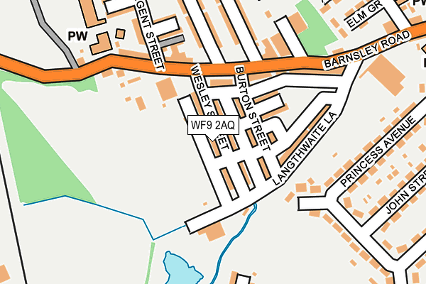 WF9 2AQ map - OS OpenMap – Local (Ordnance Survey)