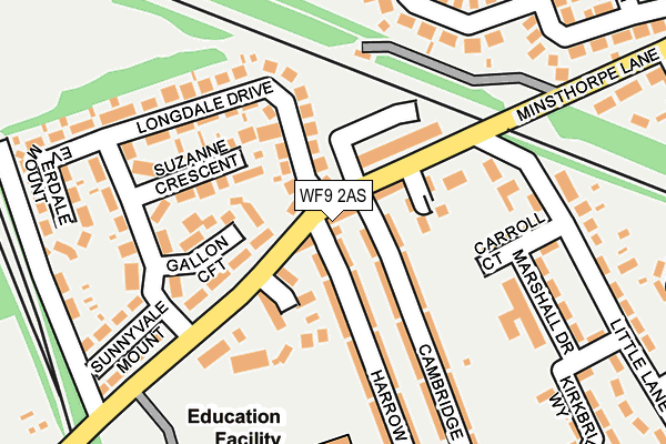 WF9 2AS map - OS OpenMap – Local (Ordnance Survey)