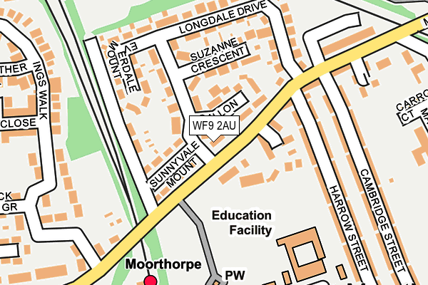 WF9 2AU map - OS OpenMap – Local (Ordnance Survey)