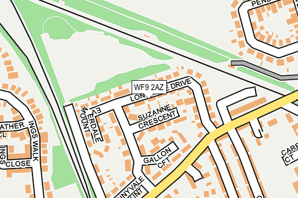 WF9 2AZ map - OS OpenMap – Local (Ordnance Survey)