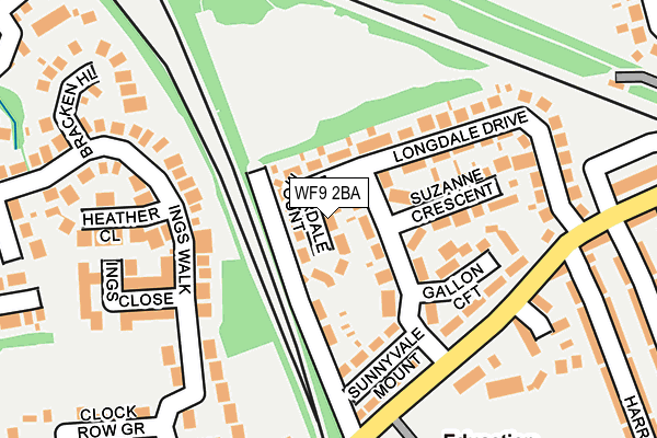 WF9 2BA map - OS OpenMap – Local (Ordnance Survey)