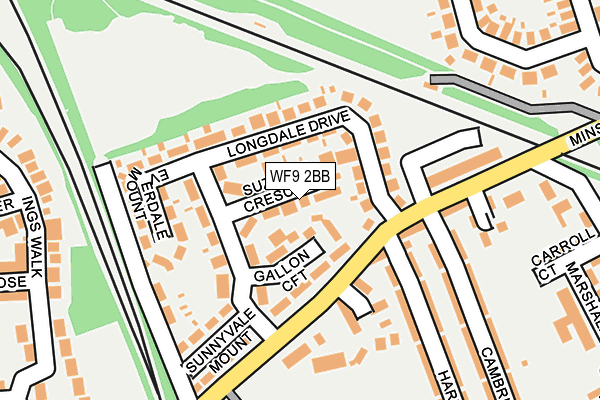 WF9 2BB map - OS OpenMap – Local (Ordnance Survey)