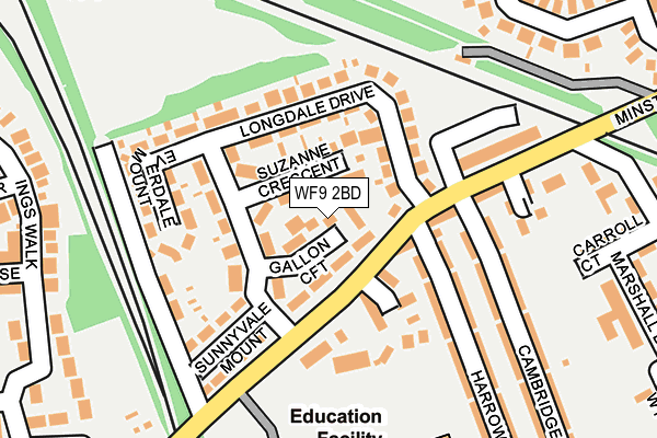 WF9 2BD map - OS OpenMap – Local (Ordnance Survey)