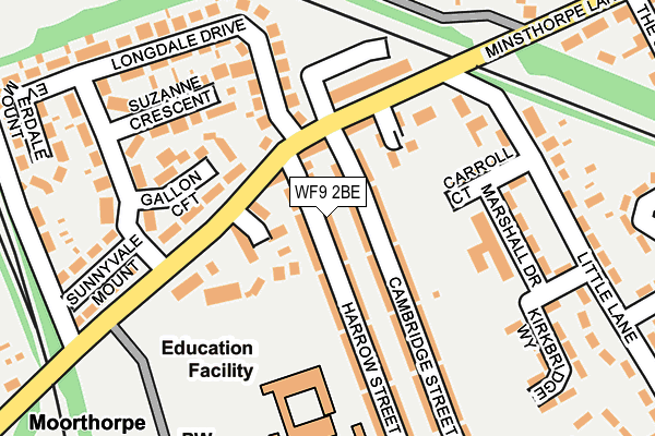 WF9 2BE map - OS OpenMap – Local (Ordnance Survey)