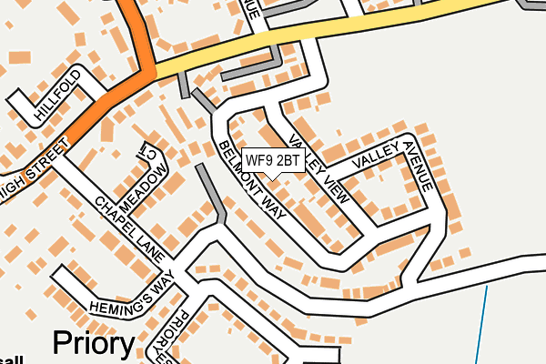 WF9 2BT map - OS OpenMap – Local (Ordnance Survey)