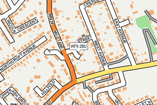 WF9 2BU map - OS OpenMap – Local (Ordnance Survey)