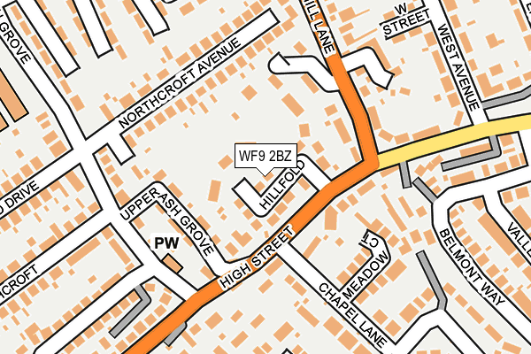 WF9 2BZ map - OS OpenMap – Local (Ordnance Survey)