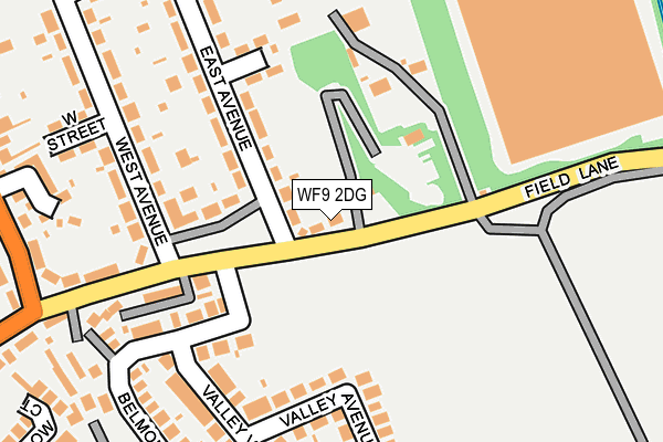 WF9 2DG map - OS OpenMap – Local (Ordnance Survey)