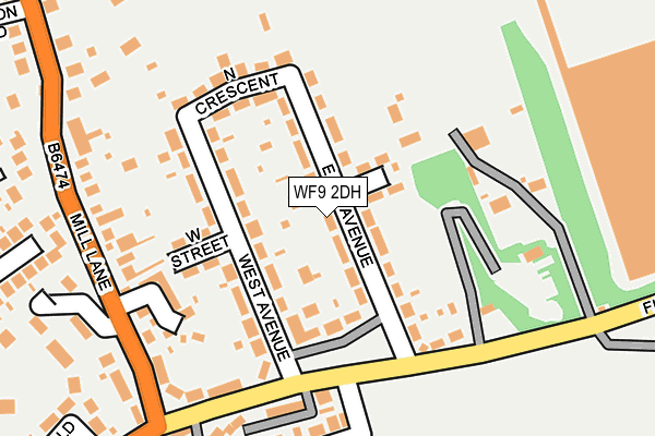 WF9 2DH map - OS OpenMap – Local (Ordnance Survey)