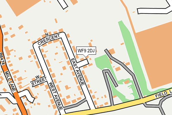 WF9 2DJ map - OS OpenMap – Local (Ordnance Survey)