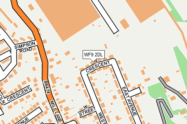 WF9 2DL map - OS OpenMap – Local (Ordnance Survey)