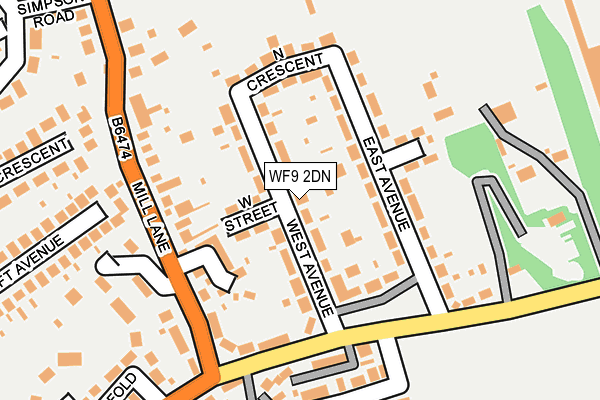 WF9 2DN map - OS OpenMap – Local (Ordnance Survey)