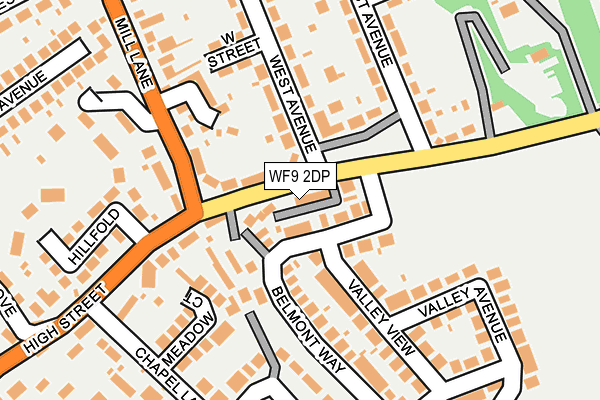 WF9 2DP map - OS OpenMap – Local (Ordnance Survey)