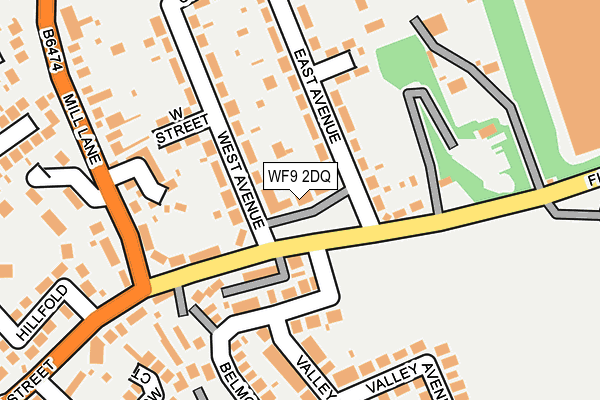 WF9 2DQ map - OS OpenMap – Local (Ordnance Survey)