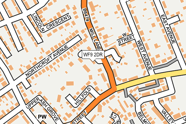 WF9 2DR map - OS OpenMap – Local (Ordnance Survey)