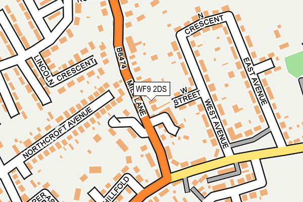 WF9 2DS map - OS OpenMap – Local (Ordnance Survey)