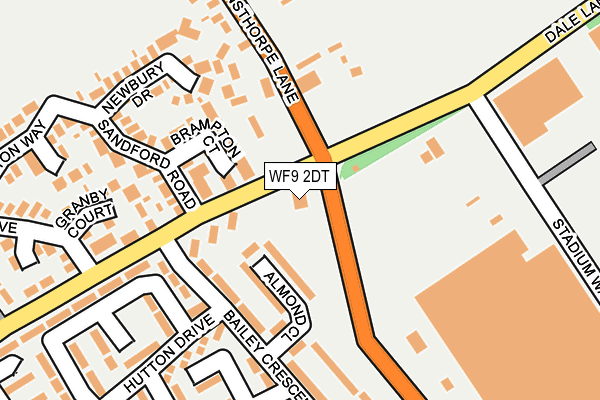 WF9 2DT map - OS OpenMap – Local (Ordnance Survey)