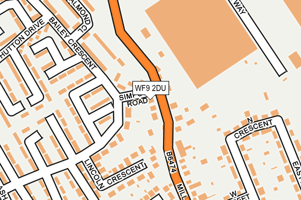 WF9 2DU map - OS OpenMap – Local (Ordnance Survey)