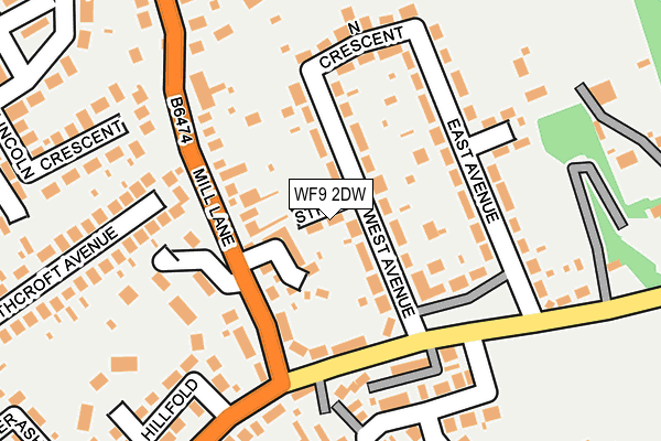 WF9 2DW map - OS OpenMap – Local (Ordnance Survey)
