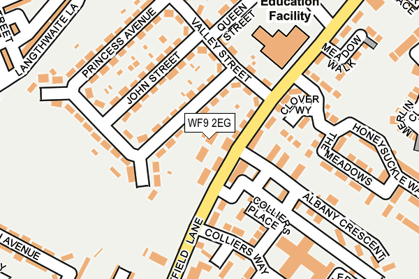 WF9 2EG map - OS OpenMap – Local (Ordnance Survey)
