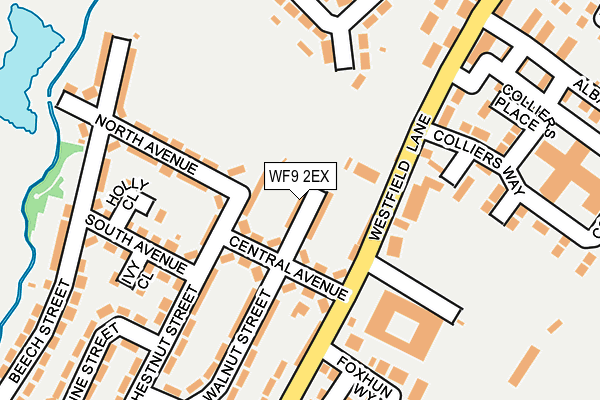 WF9 2EX map - OS OpenMap – Local (Ordnance Survey)
