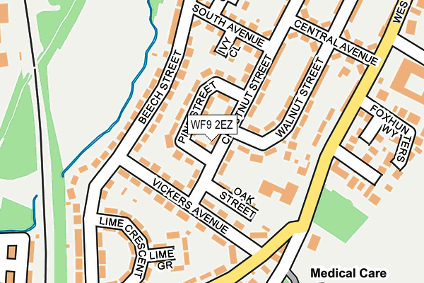 WF9 2EZ map - OS OpenMap – Local (Ordnance Survey)
