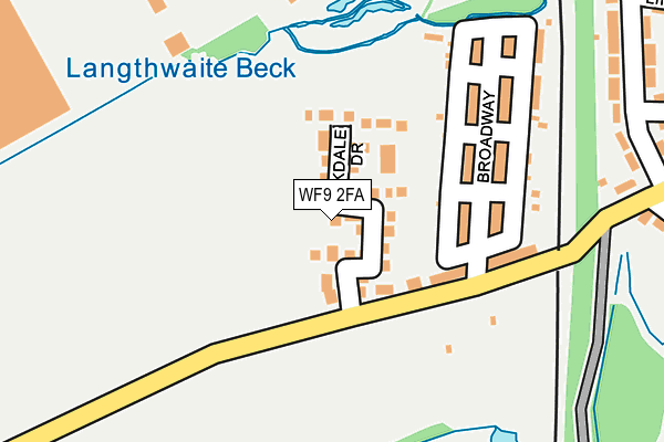 WF9 2FA map - OS OpenMap – Local (Ordnance Survey)