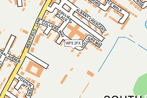 WF9 2FX map - OS OpenMap – Local (Ordnance Survey)