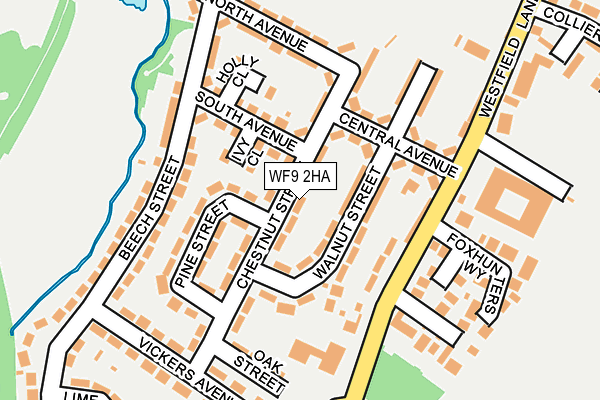 WF9 2HA map - OS OpenMap – Local (Ordnance Survey)