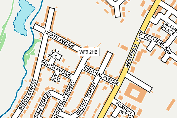 WF9 2HB map - OS OpenMap – Local (Ordnance Survey)