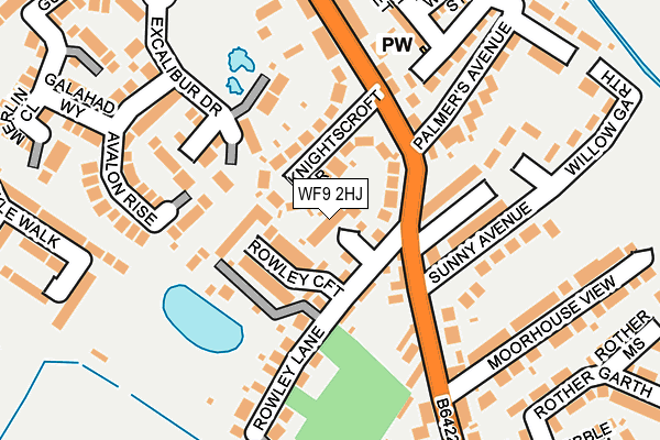 WF9 2HJ map - OS OpenMap – Local (Ordnance Survey)