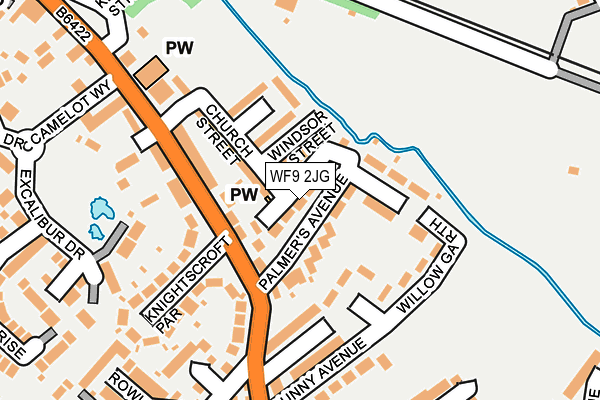 WF9 2JG map - OS OpenMap – Local (Ordnance Survey)