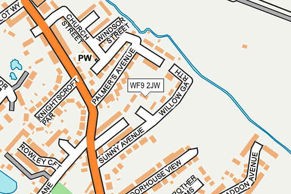 WF9 2JW map - OS OpenMap – Local (Ordnance Survey)