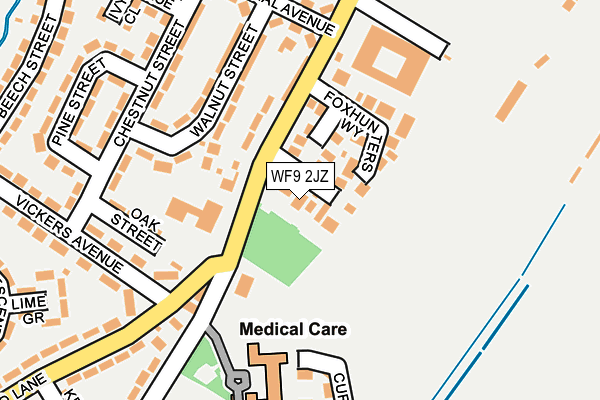 WF9 2JZ map - OS OpenMap – Local (Ordnance Survey)