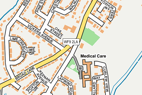 WF9 2LA map - OS OpenMap – Local (Ordnance Survey)
